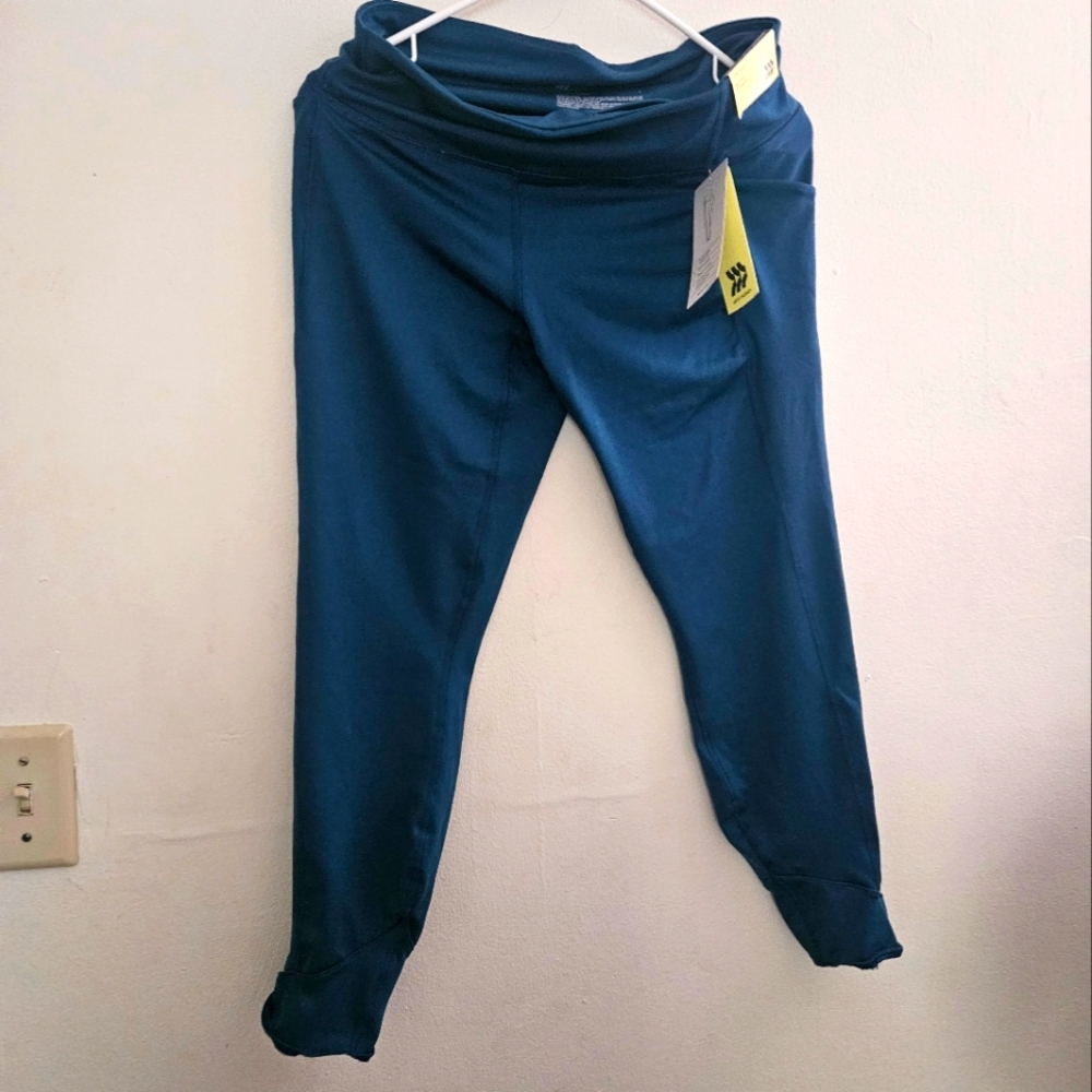 Large All In Motion‎ Womens Bluish/Green Capris